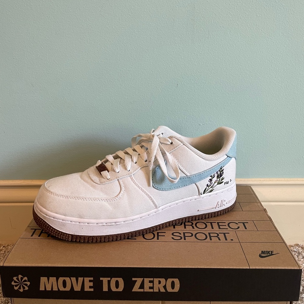 Nike White and Light Blue Air Force 1